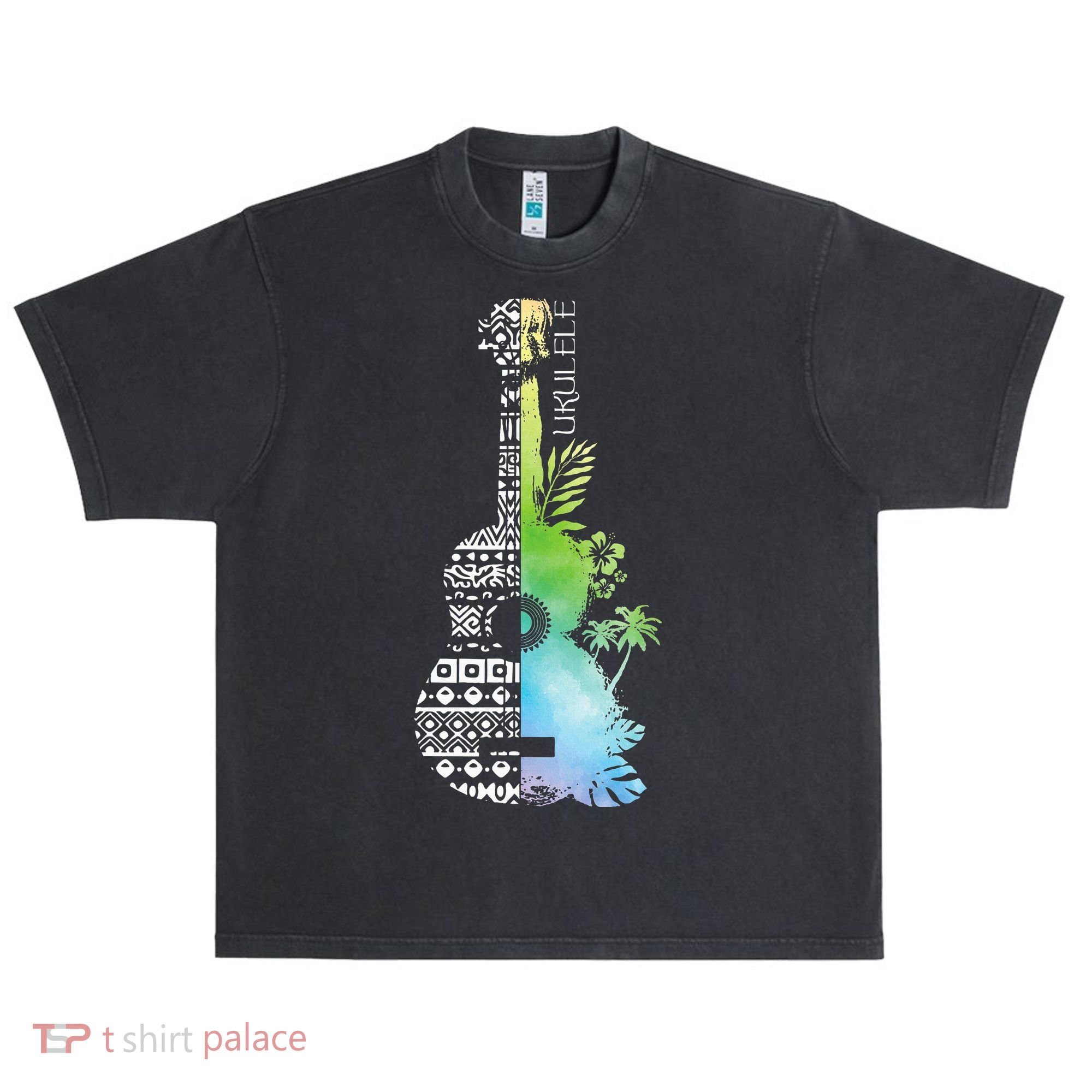 Ukulele Guitar Ukulelist Guitarist Musical Instrument Urban Oversized Heavyweight T-Shirt