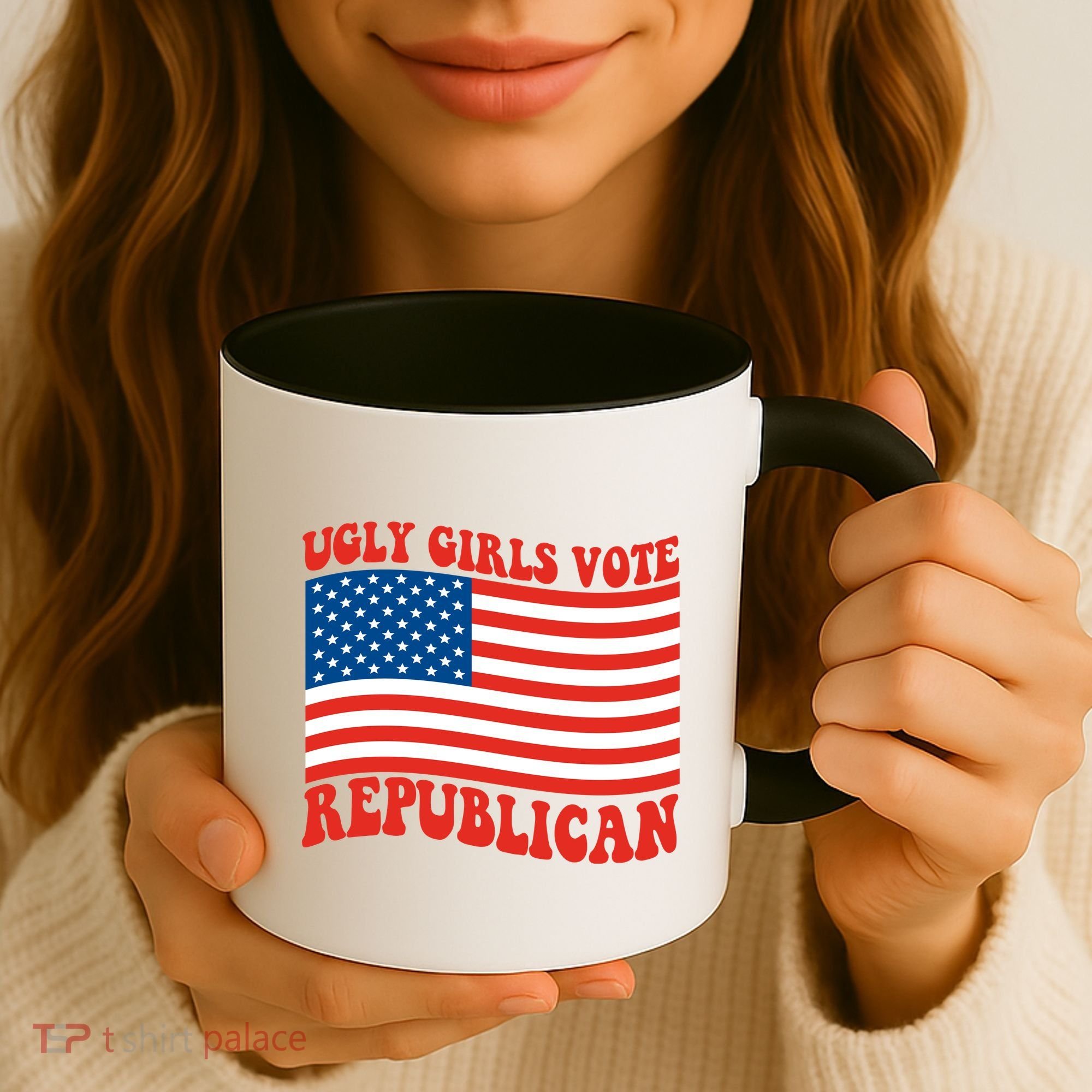 Ugly Girls Vote Republican Usa Flag Coffee Mug
