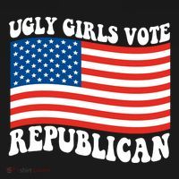 Ugly Girls Vote Republican Usa Flag Women's Hoodie thumb 2