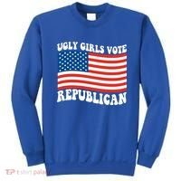 Ugly Girls Vote Republican Usa Flag Sweatshirt thumb 0