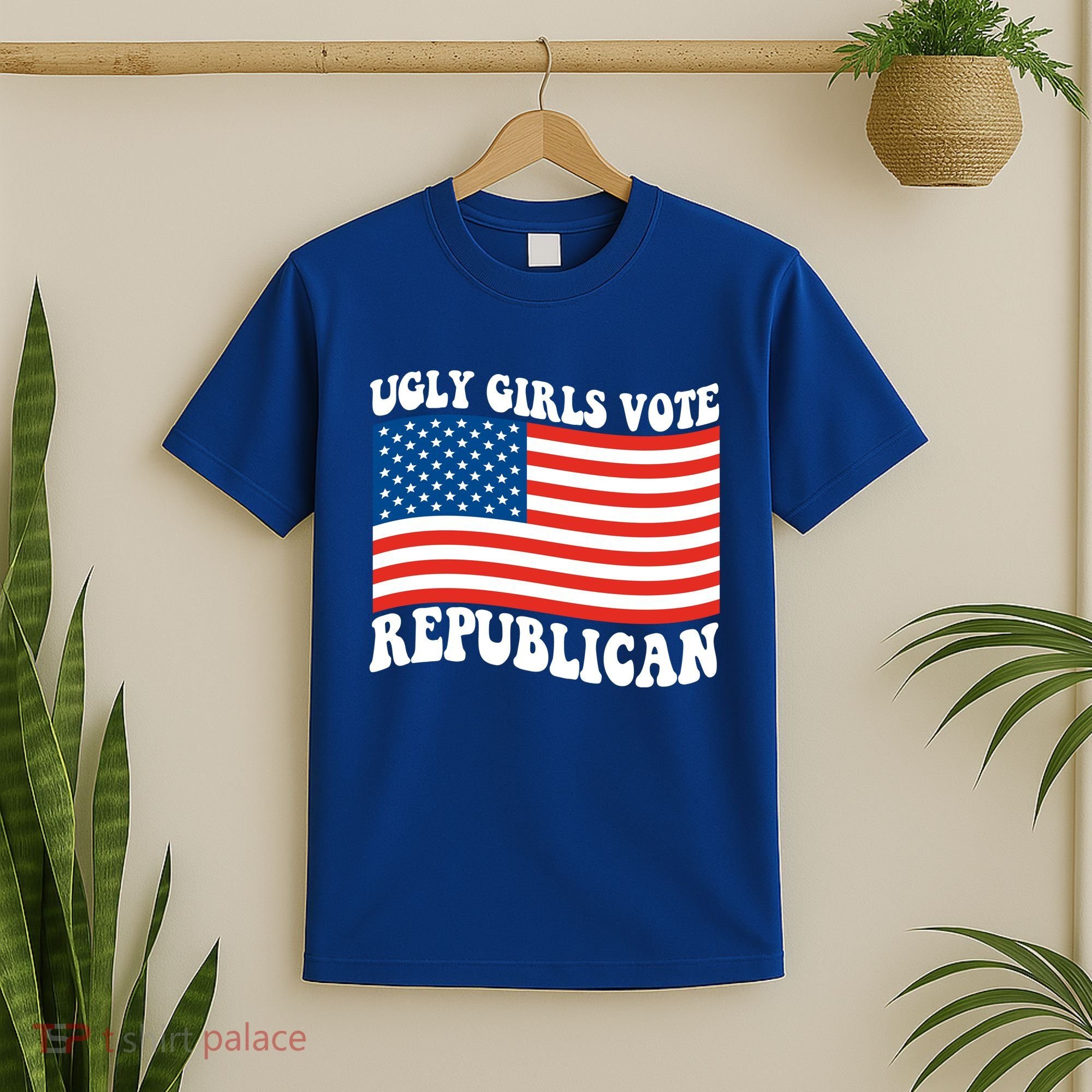 Ugly Girls Vote Republican Usa Flag T-Shirt