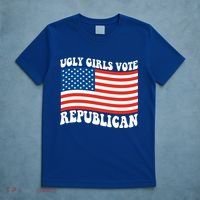 Ugly Girls Vote Republican Usa Flag T-Shirt thumb 5