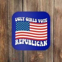 Ugly Girls Vote Republican Usa Flag Coaster thumb 0
