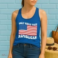 Ugly Girls Vote Republican Usa Flag Women's Tank Top thumb 2