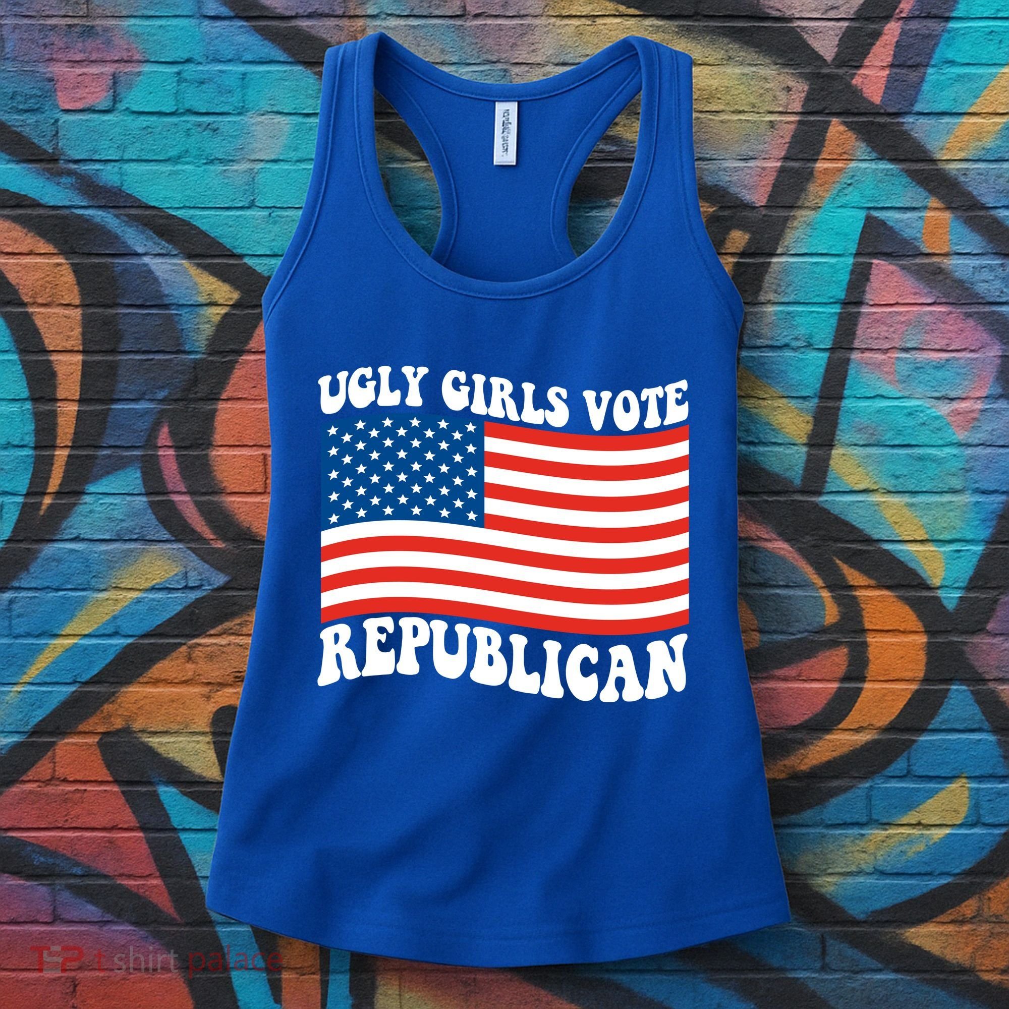 Ugly Girls Vote Republican Usa Flag Women's Tank Top