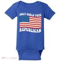 Ugly Girls Vote Republican Usa Flag Baby Bodysuit thumb 0