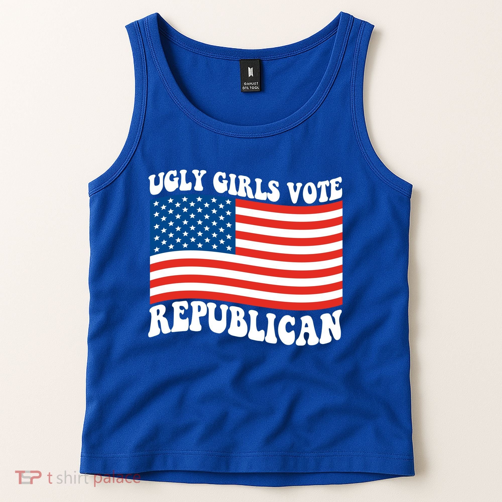 Ugly Girls Vote Republican Usa Flag Tank Top