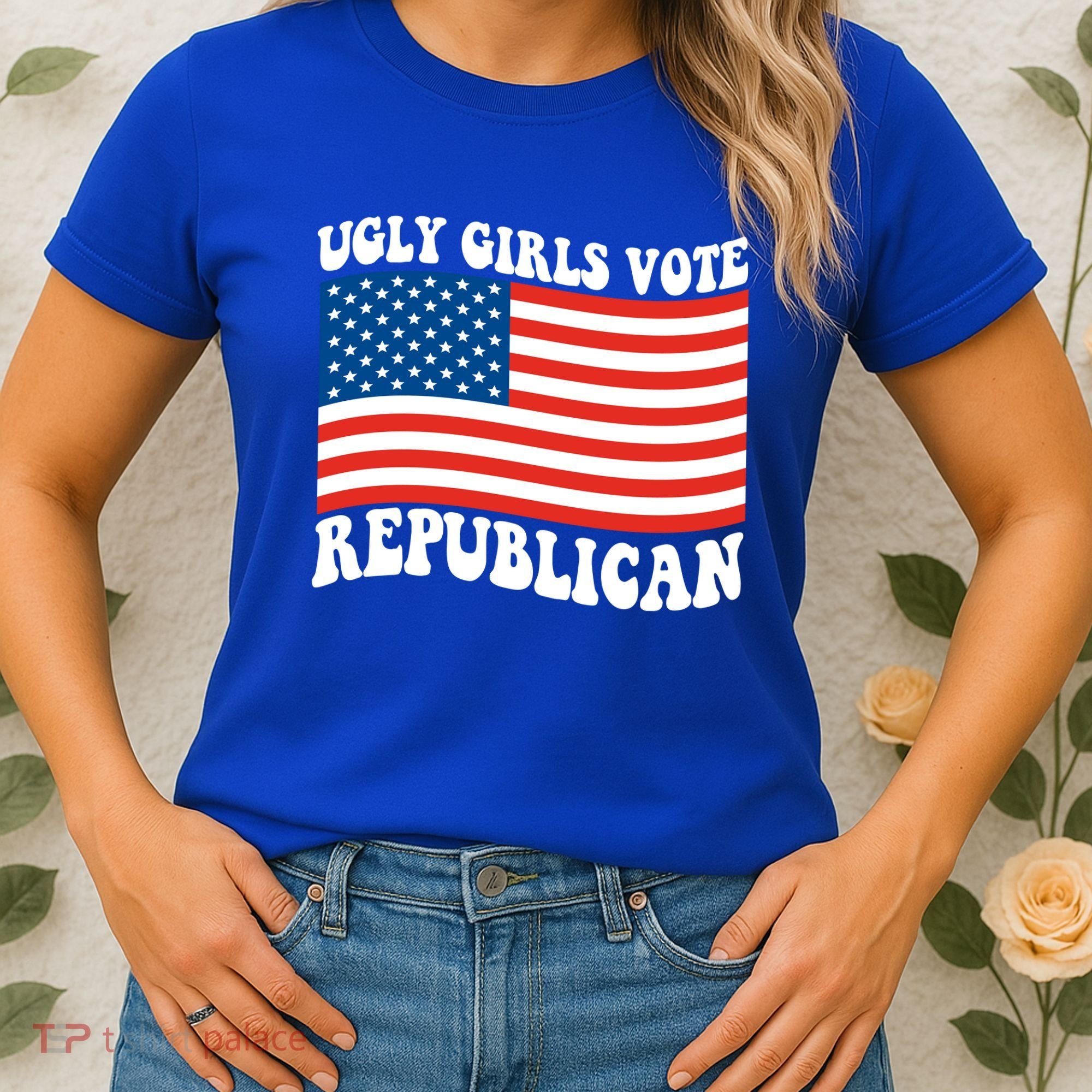 Ugly Girls Vote Republican Usa Flag Women's T-Shirt