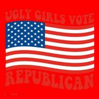 Ugly Girls Vote Republican Usa Flag Santa Hat thumb 1