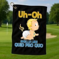 Uh-Oh Smells Like Quid Pro Quo Golf Towel thumb 1