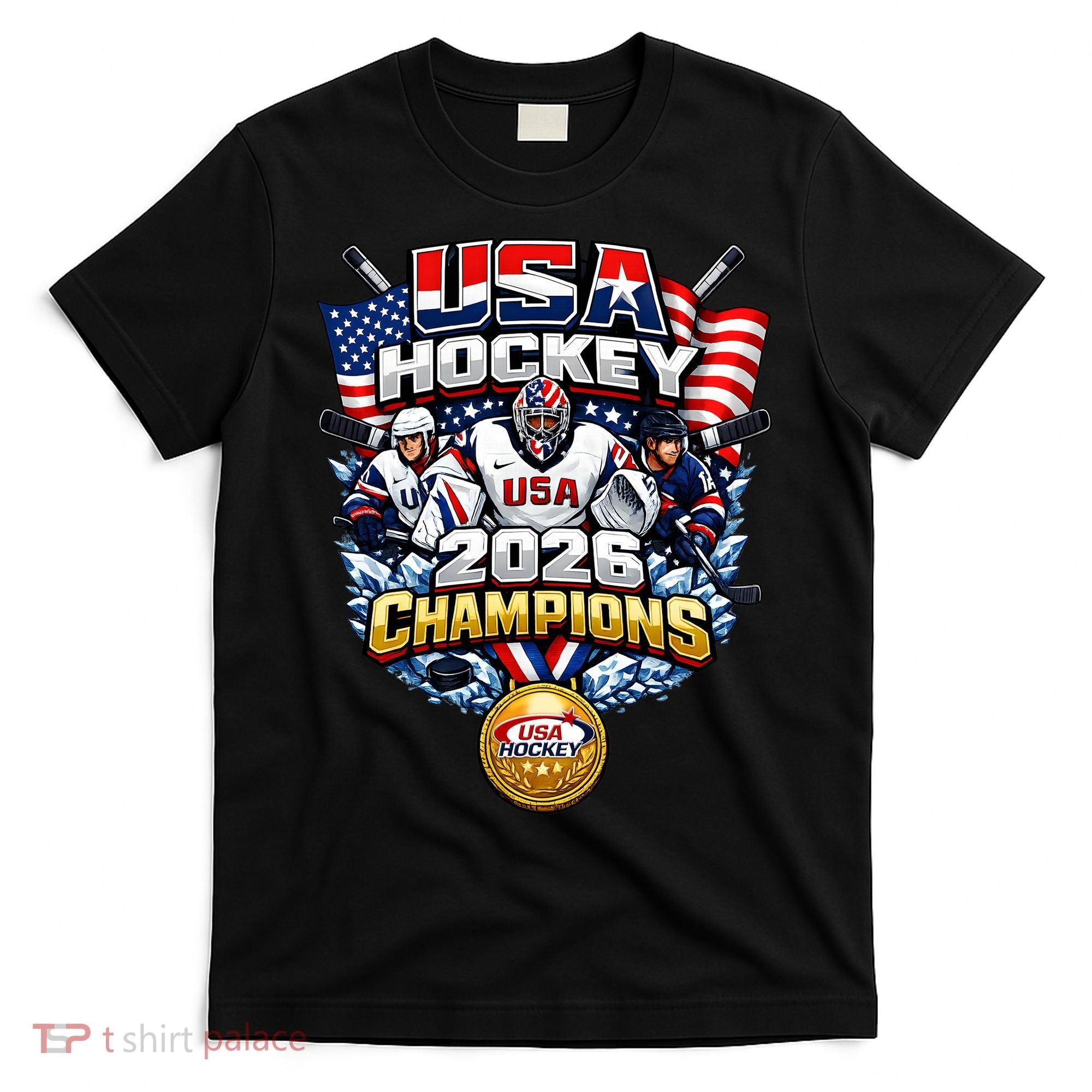USA Hockey 2026 Champions Gold Medal T-Shirt