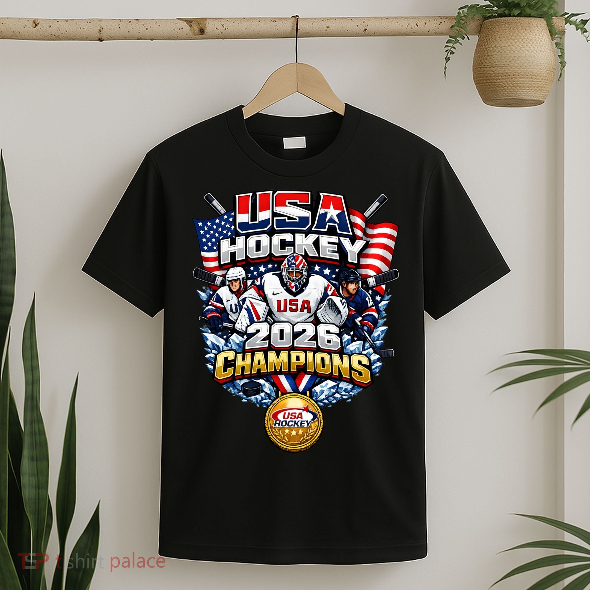 USA Hockey 2026 Champions Gold Medal T-Shirt