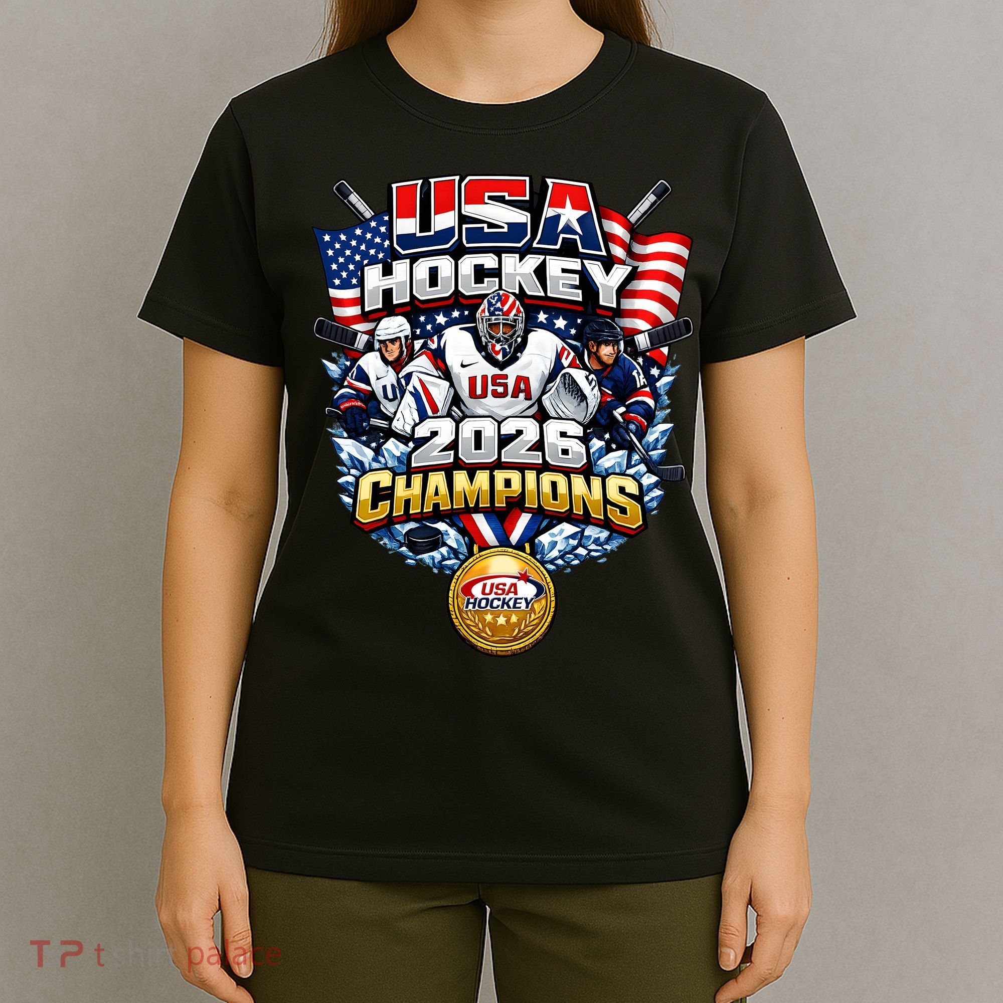USA Hockey 2026 Champions Gold Medal T-Shirt