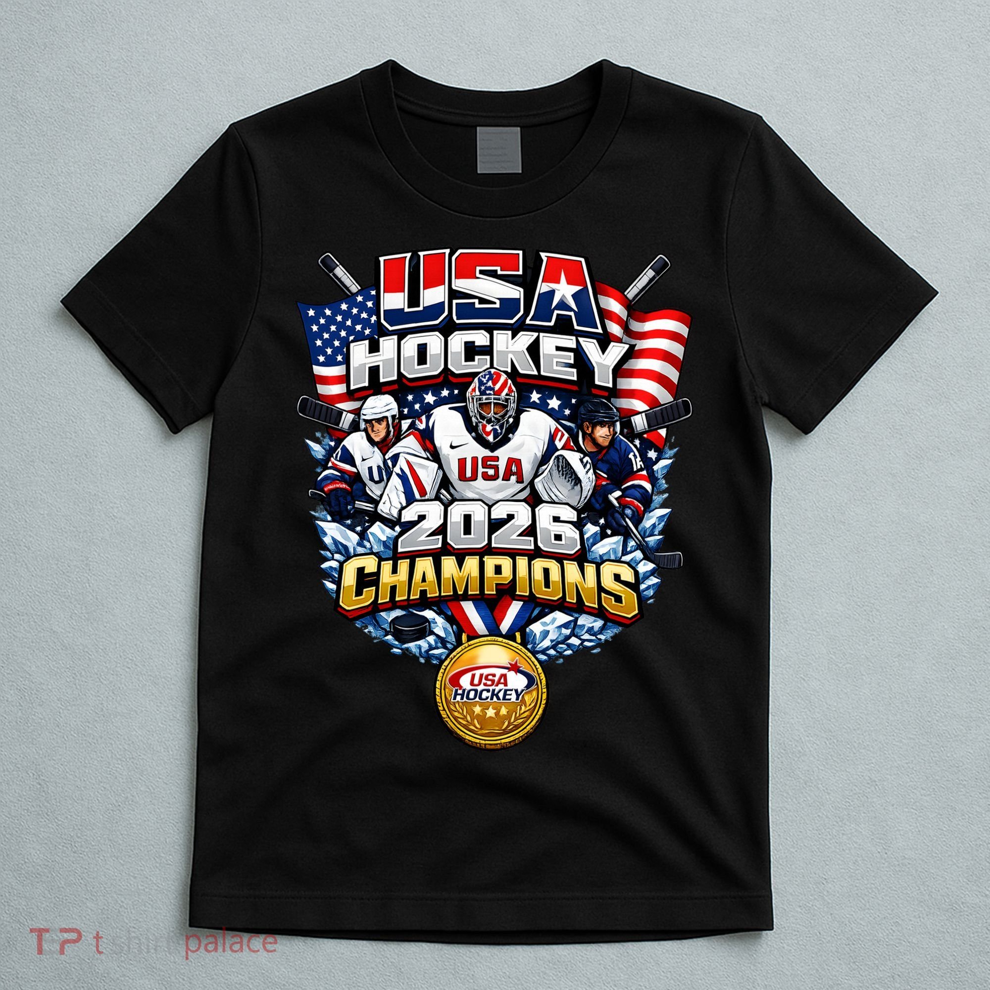 USA Hockey 2026 Champions Gold Medal T-Shirt