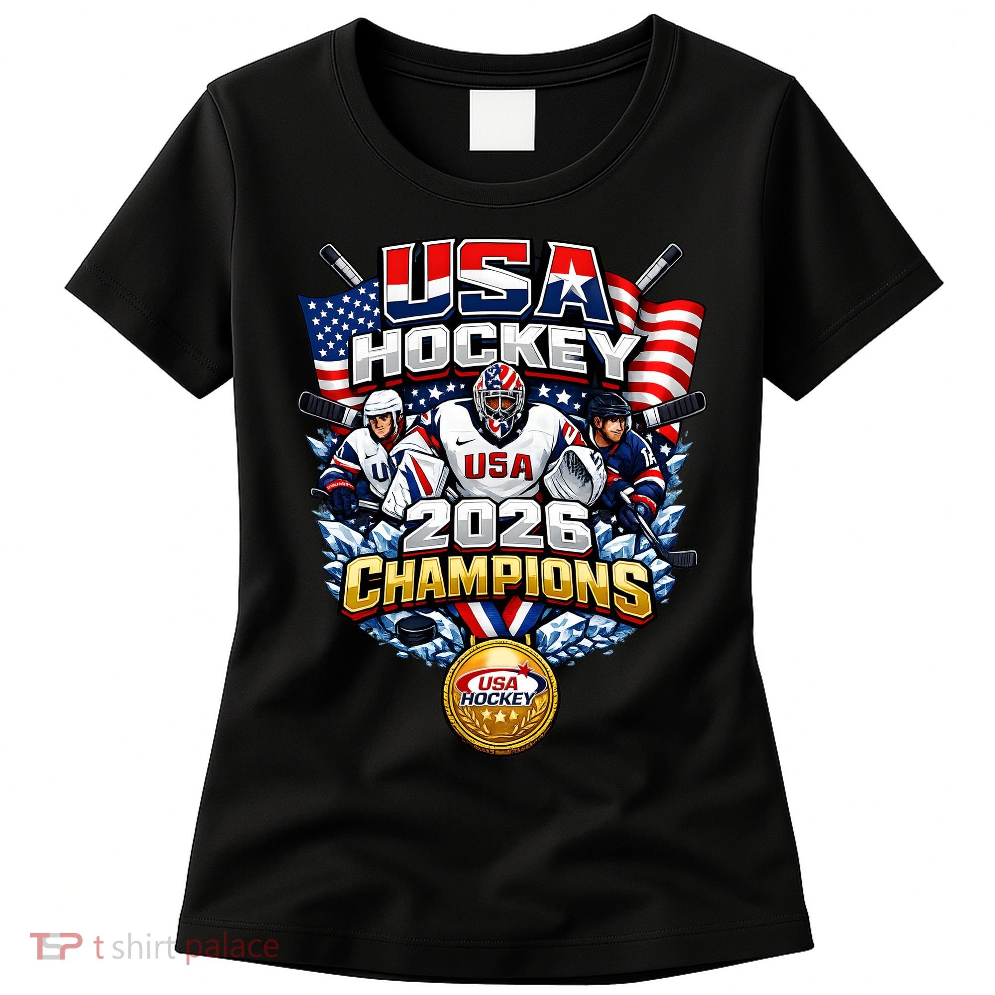 USA Hockey 2026 Champions Gold Medal Women's T-Shirt