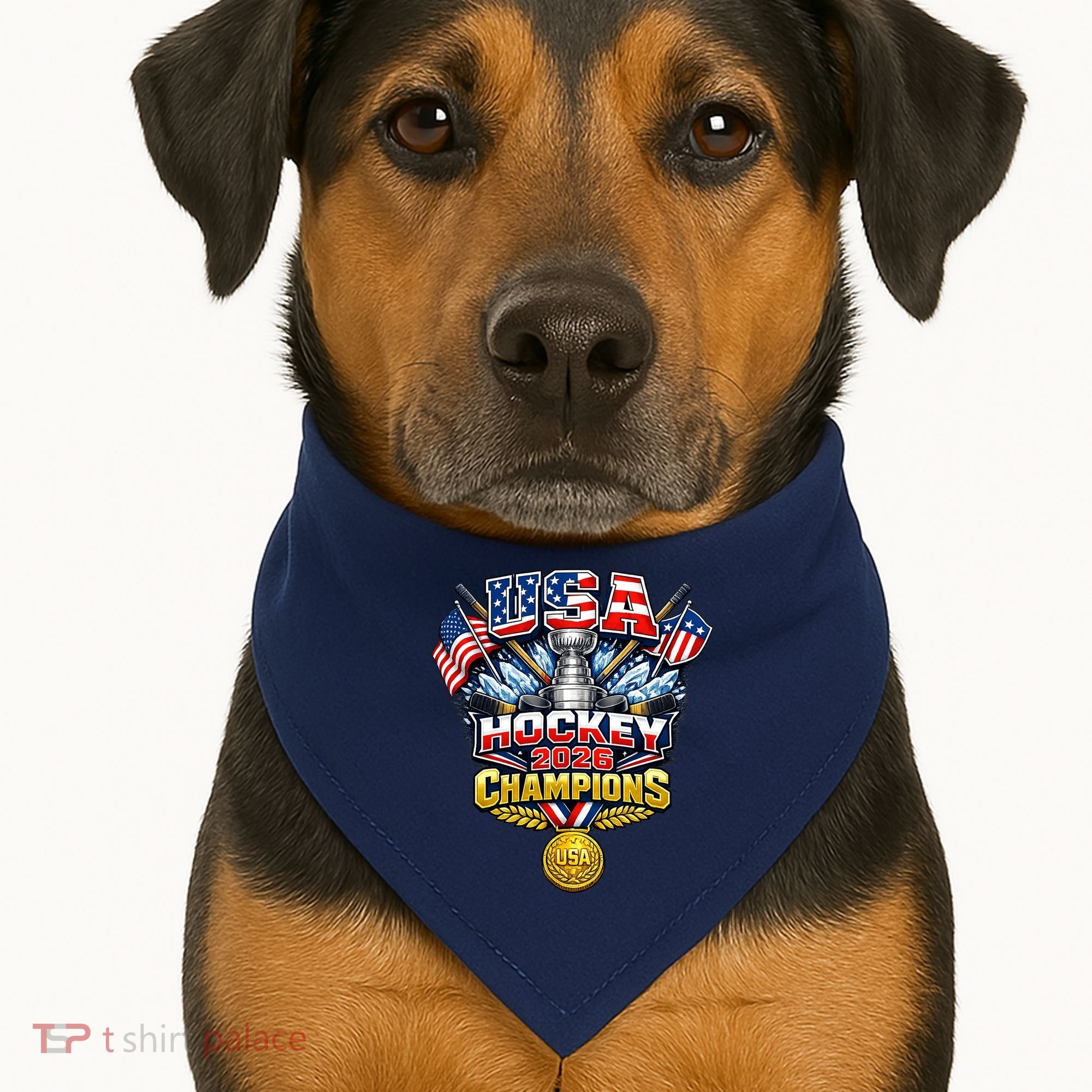 USA Hockey 2026 Champions Trophy USA-Made Doggie Bandana