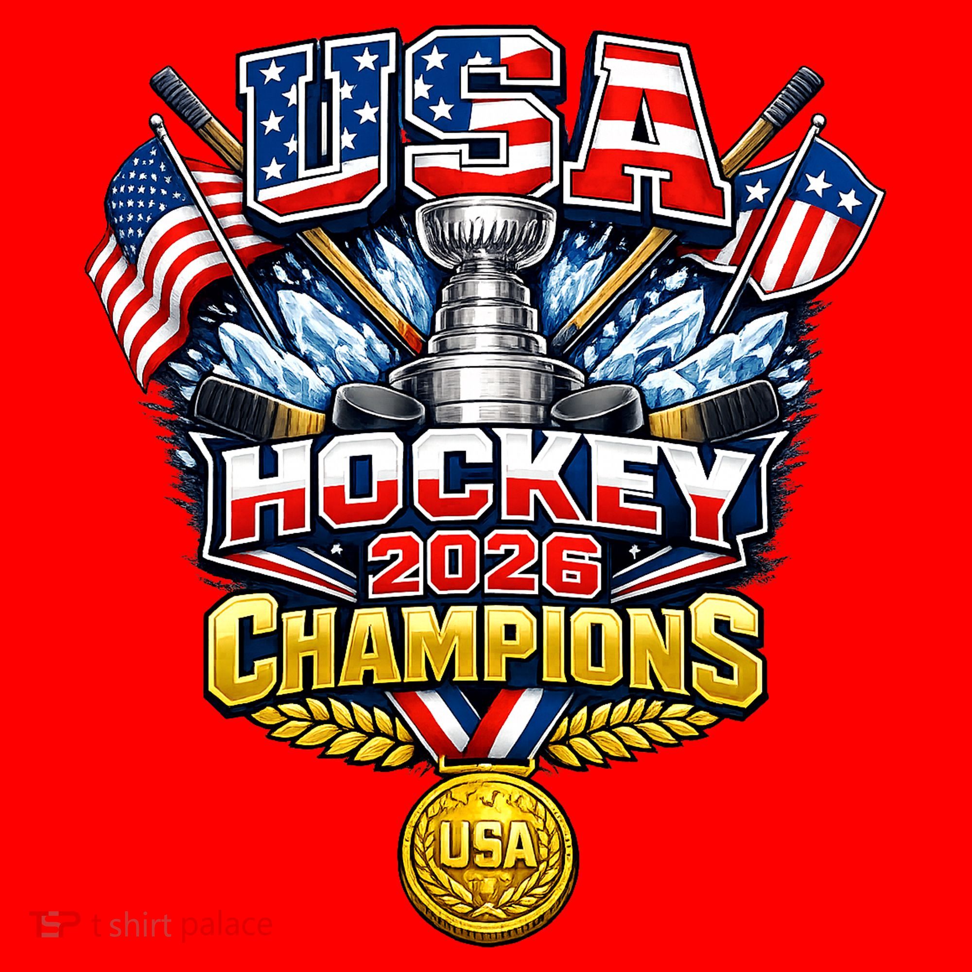 USA Hockey 2026 Champions Trophy Santa Hat