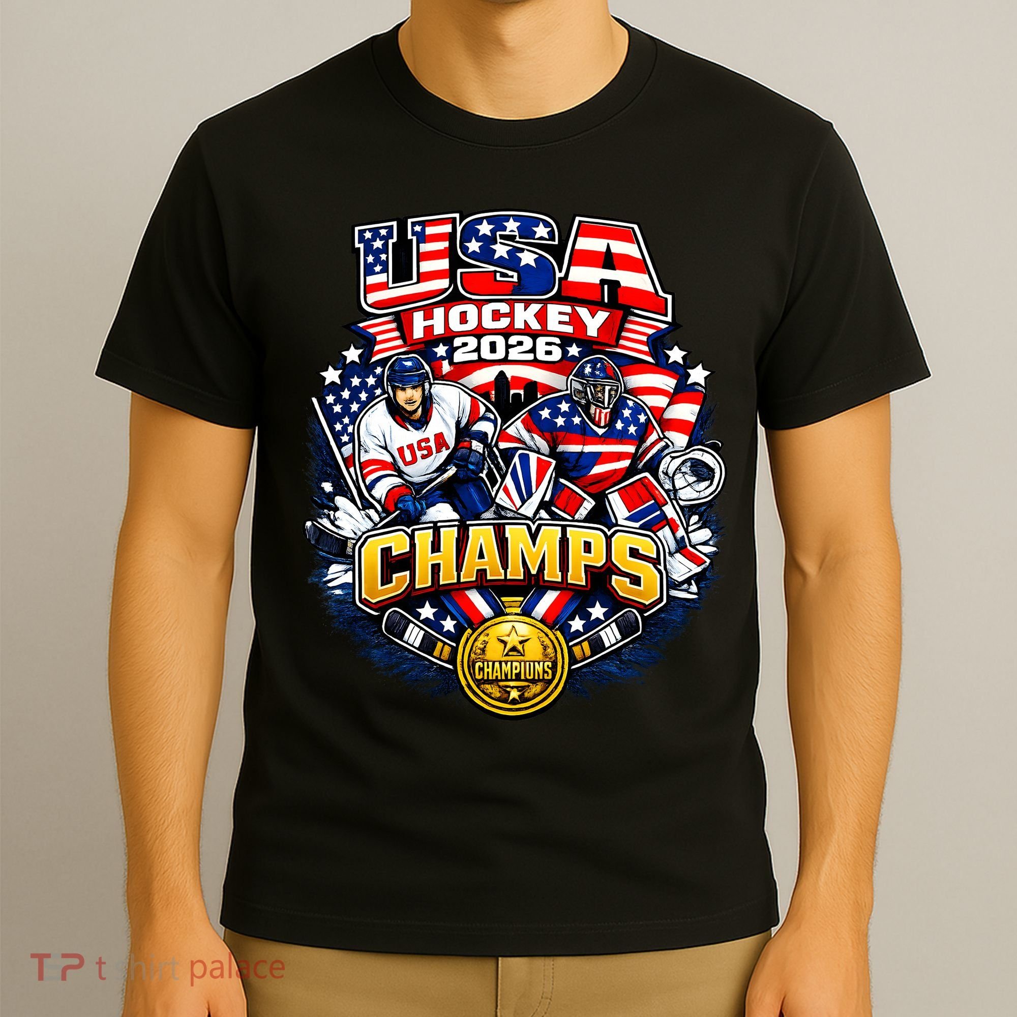 USA Hockey 2026 Champs Gold Medal T-Shirt