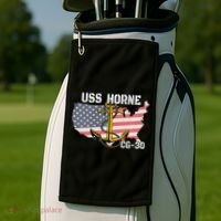 USS Horne CG30 Cruiser Veterans Day Son Father Grandpa Dad Golf Towel thumb 2