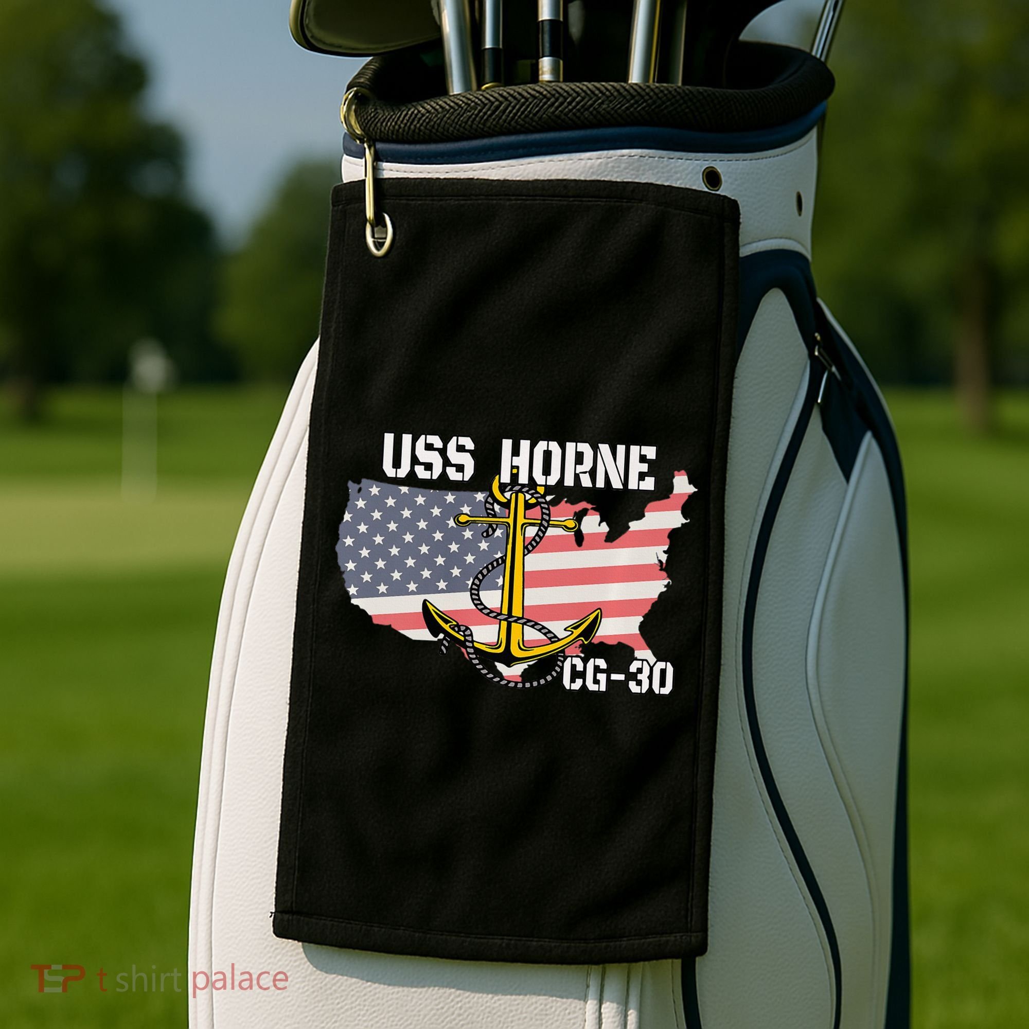 USS Horne CG30 Cruiser Veterans Day Son Father Grandpa Dad Golf Towel