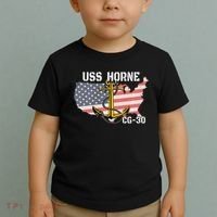 USS Horne CG30 Cruiser Veterans Day Son Father Grandpa Dad Toddler T-Shirt thumb 2