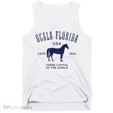 USA Horse Capital Distressed Equestrian Design Tank Top