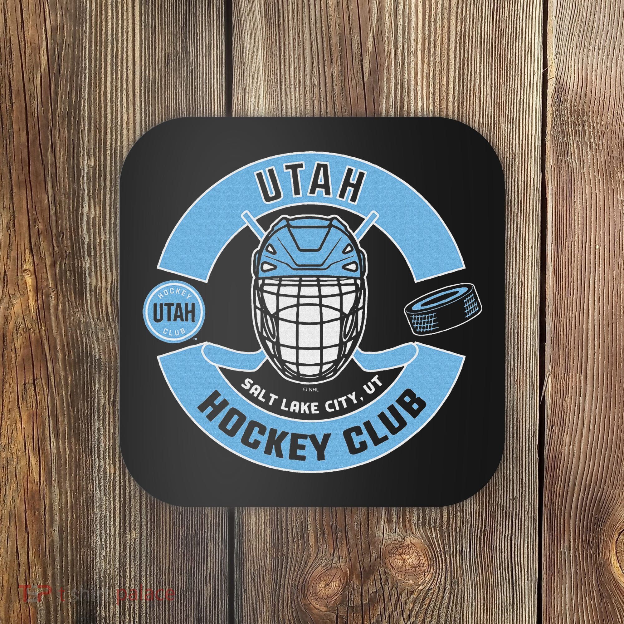 U.T.A.H H.O.C.K.E.Y Club Mask Black Coaster