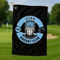 U.T.A.H H.O.C.K.E.Y Club Mask Black Golf Towel thumb 1