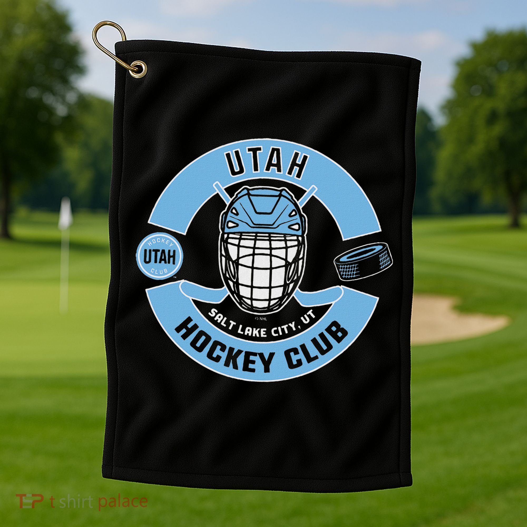 U.T.A.H H.O.C.K.E.Y Club Mask Black Golf Towel