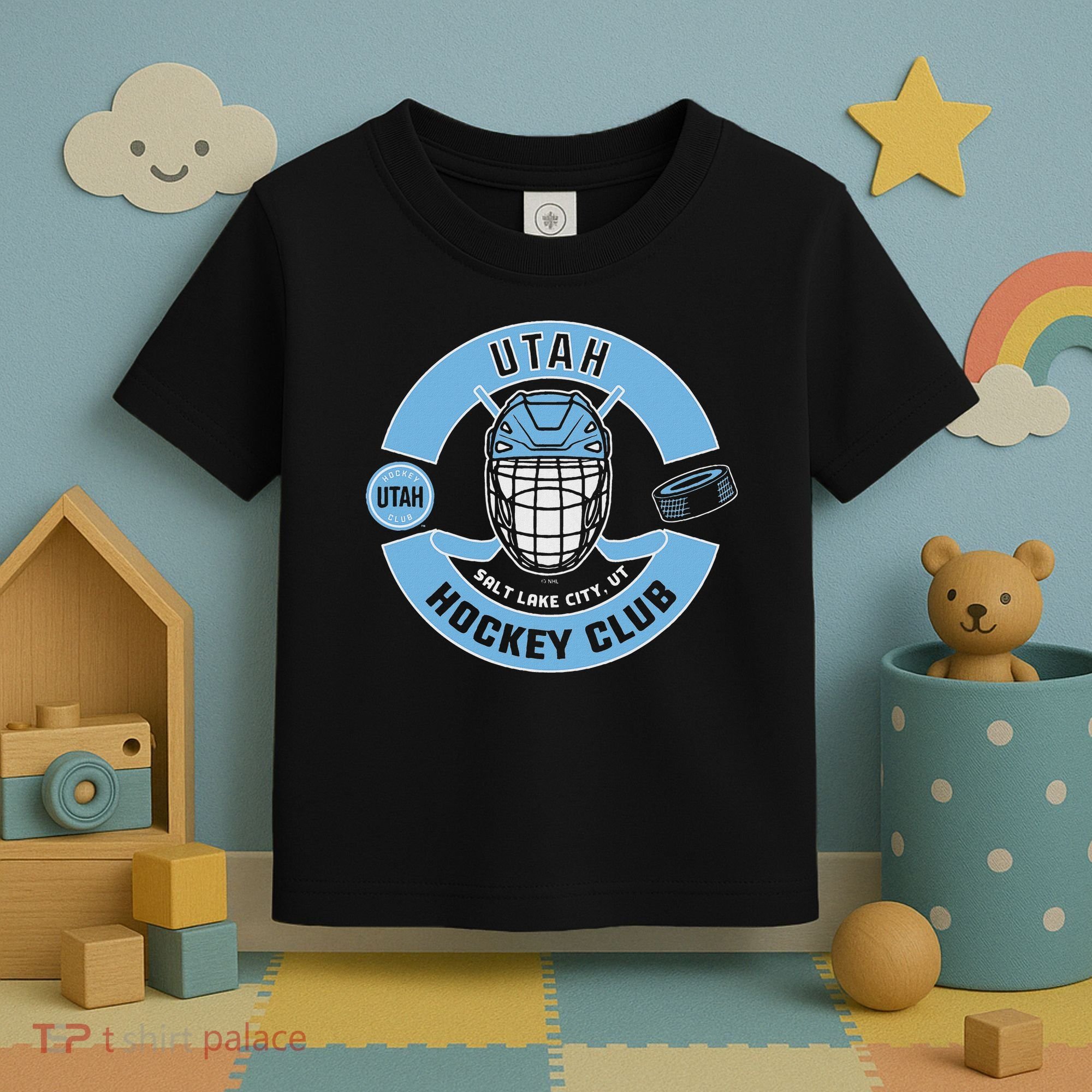 U.T.A.H H.O.C.K.E.Y Club Mask Black Toddler T-Shirt