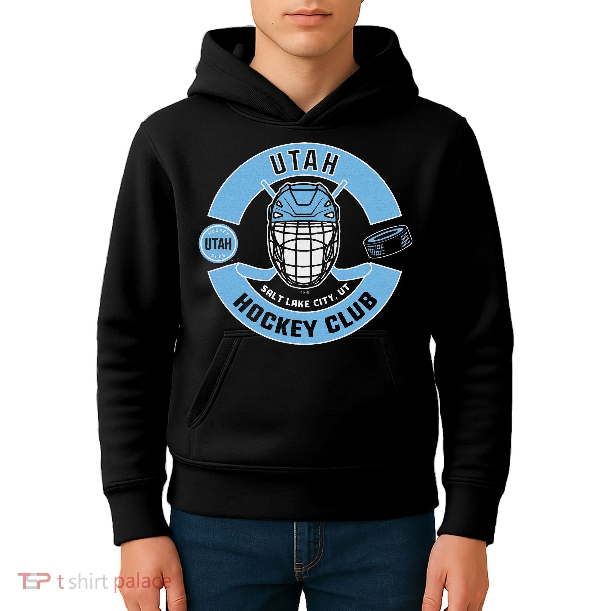 U.T.A.H H.O.C.K.E.Y Club Mask Black Kids Hoodie
