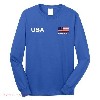 Usa Hockey Flag Gift Long Sleeve Shirt