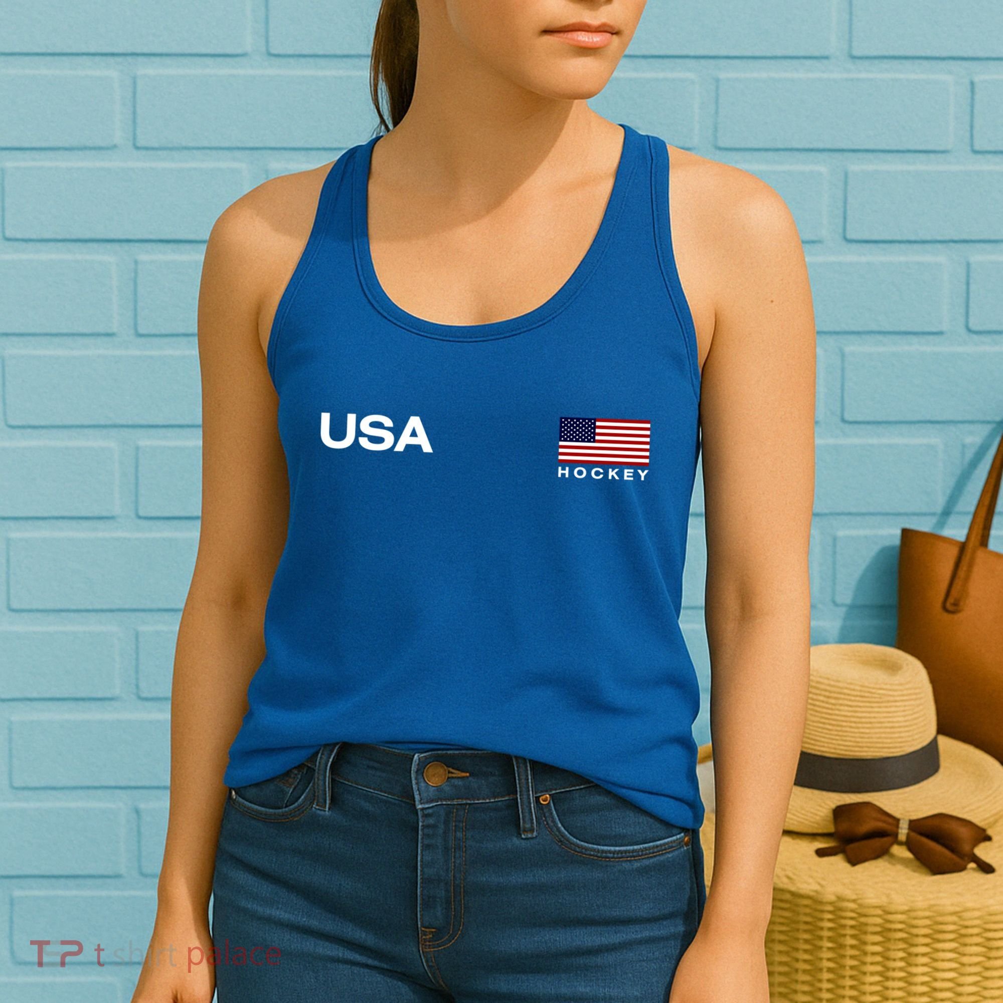 Usa Hockey Flag Gift Women's Tank Top
