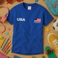 Usa Hockey Flag Gift Kids T-Shirt thumb 3