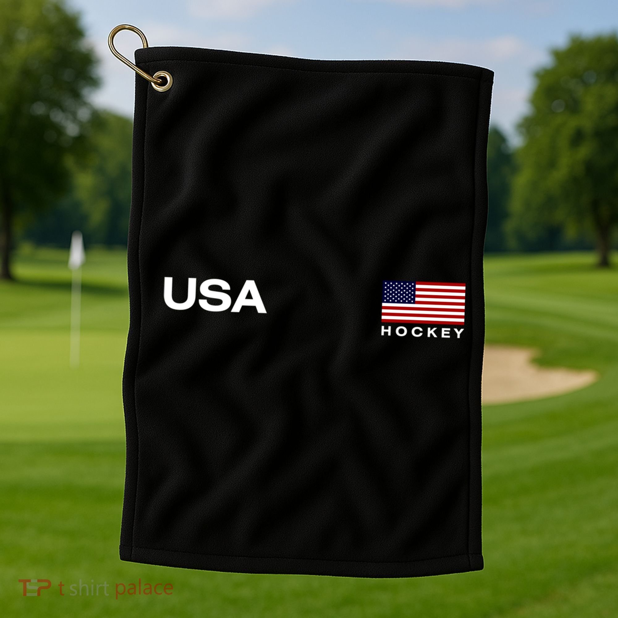 Usa Hockey Flag Gift Golf Towel