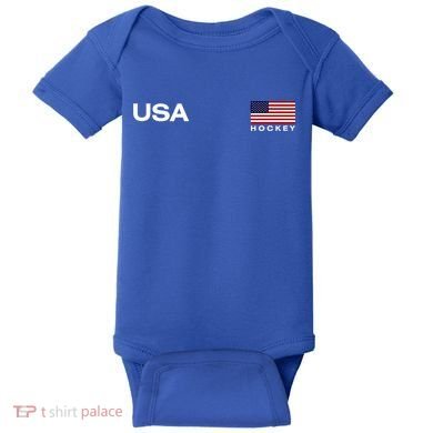 Usa Hockey Flag Gift Baby Bodysuit