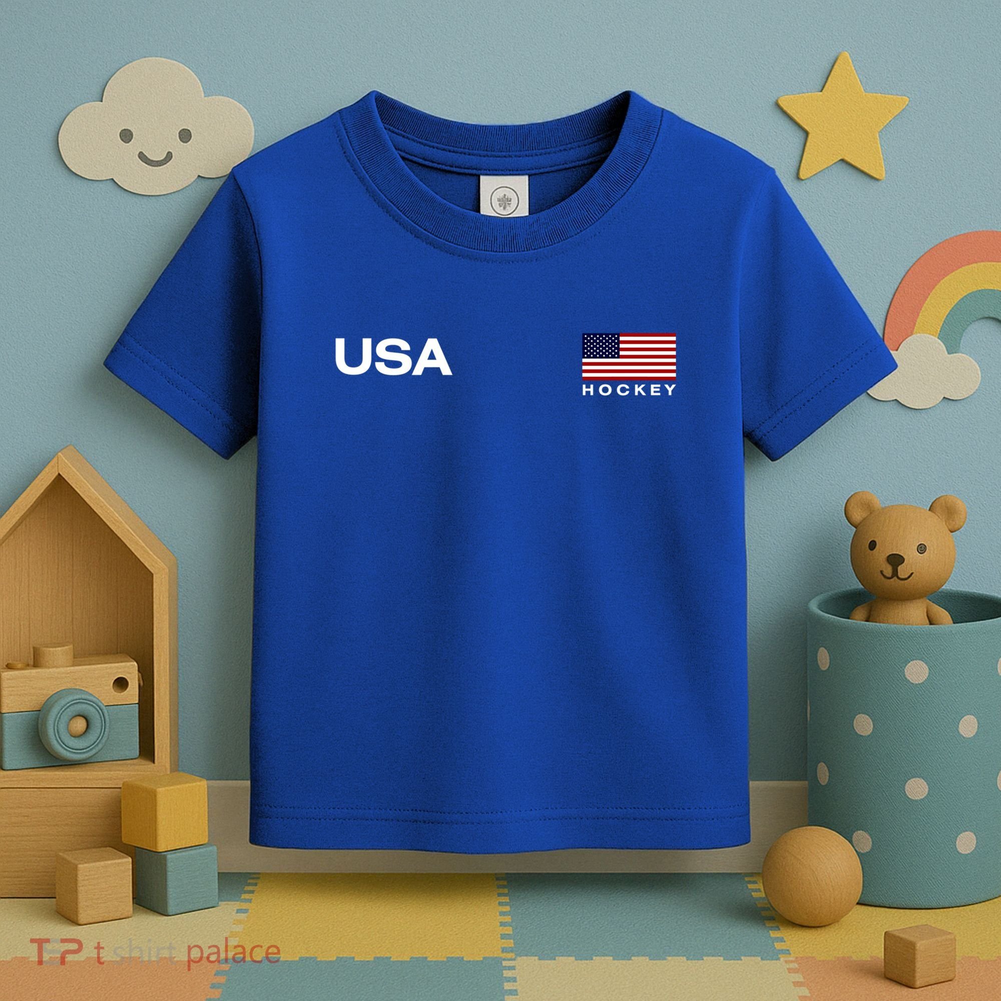 Usa Hockey Flag Gift Toddler T-Shirt