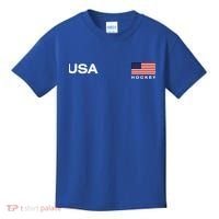 Usa Hockey Flag Gift Kids T-Shirt thumb 0