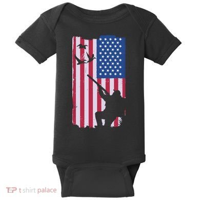 USA Hunting Flag Baby Bodysuit