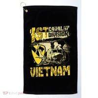 Uh1 Huey Helicopter 1st Cavalry Division Vietnam Veteran Golf Towel thumb 0