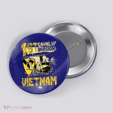 Uh1 Huey Helicopter 1st Cavalry Division Vietnam Veteran Button