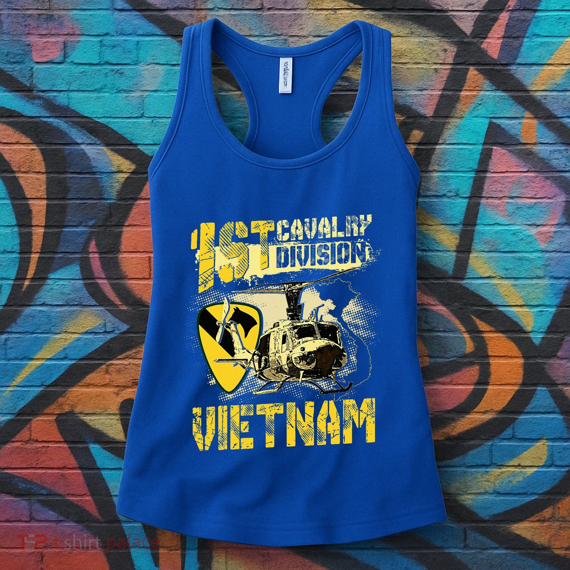 Uh1 Huey Helicopter 1st Cavalry Division Vietnam Veteran Women's Tank Top