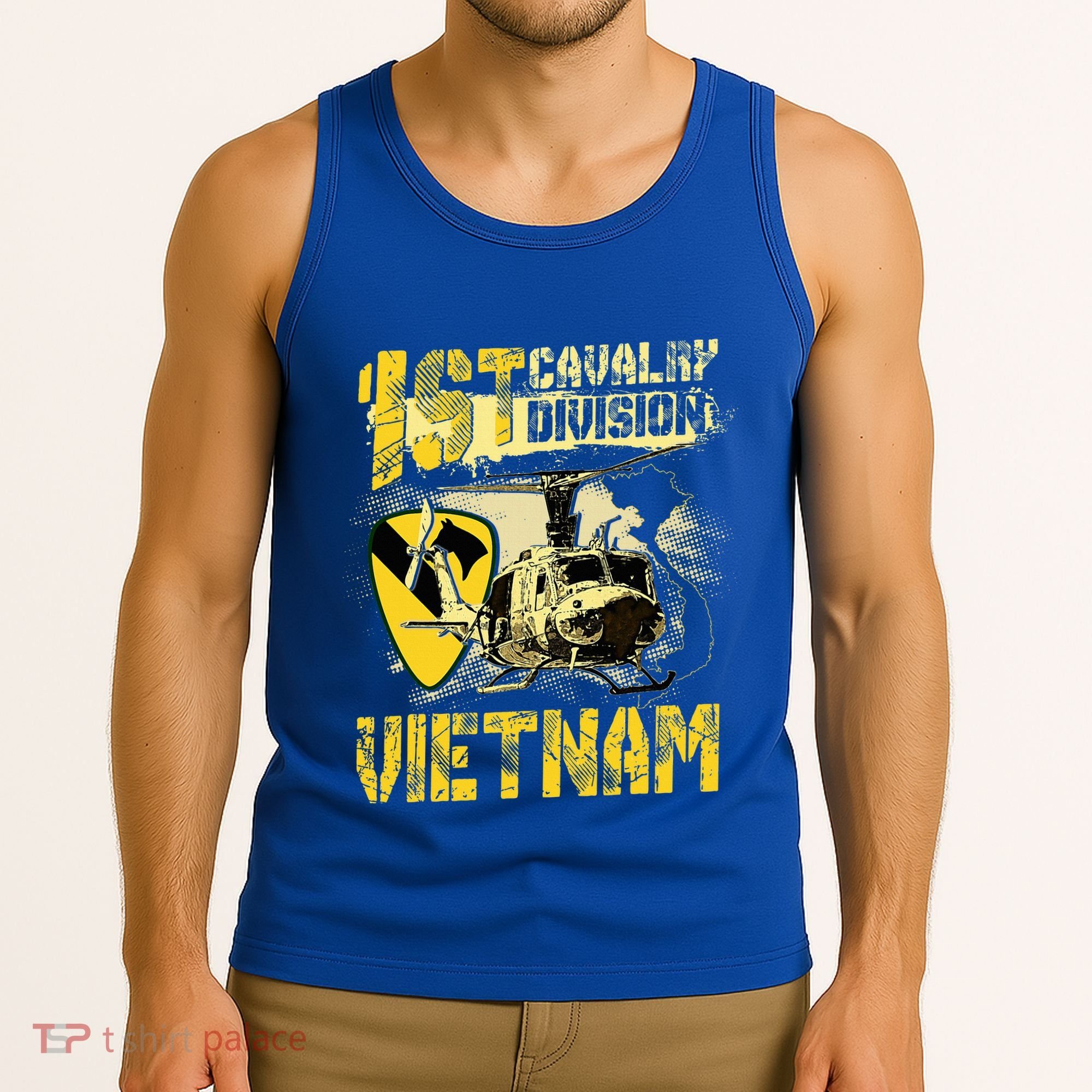 Uh1 Huey Helicopter 1st Cavalry Division Vietnam Veteran Tank Top