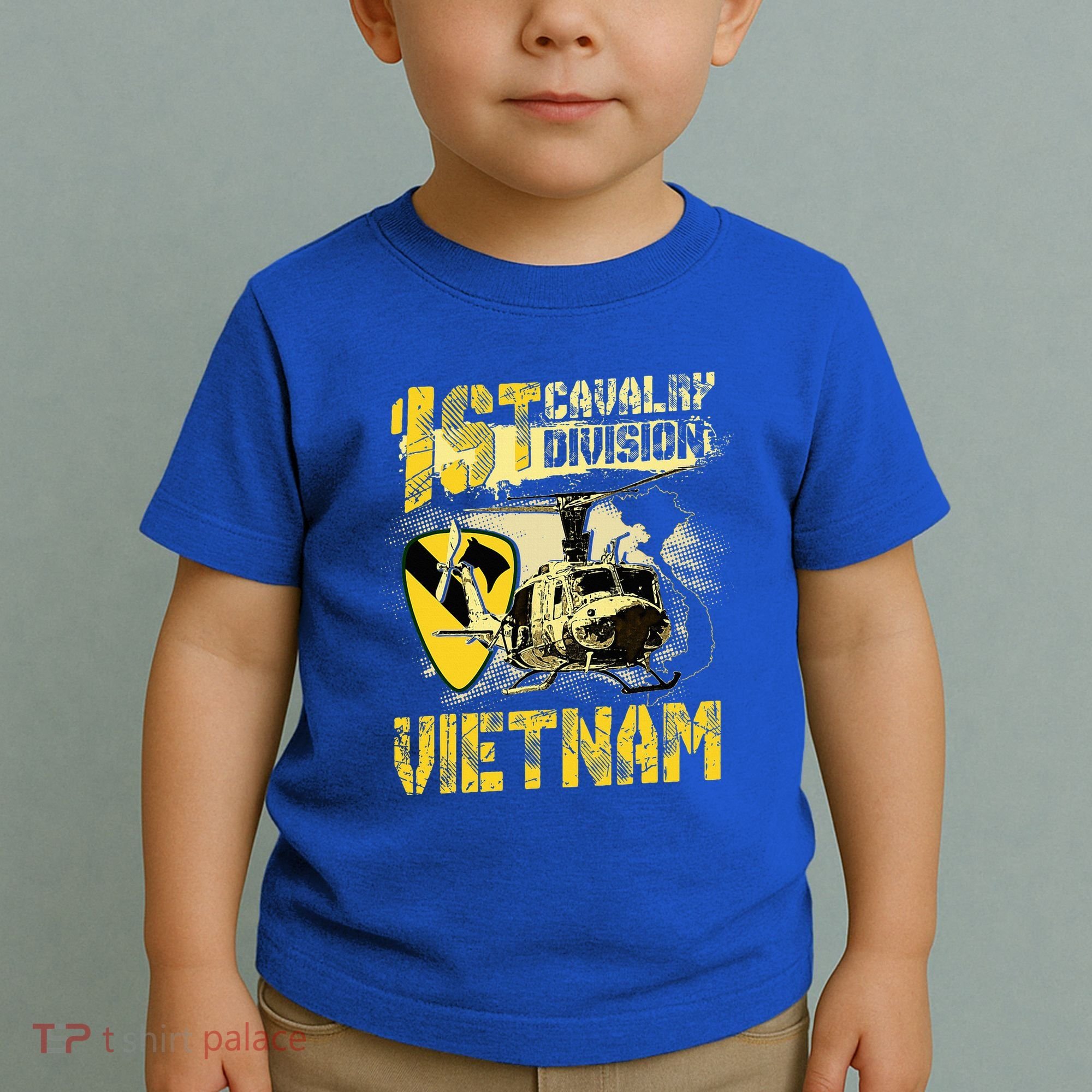 Uh1 Huey Helicopter 1st Cavalry Division Vietnam Veteran Toddler T-Shirt