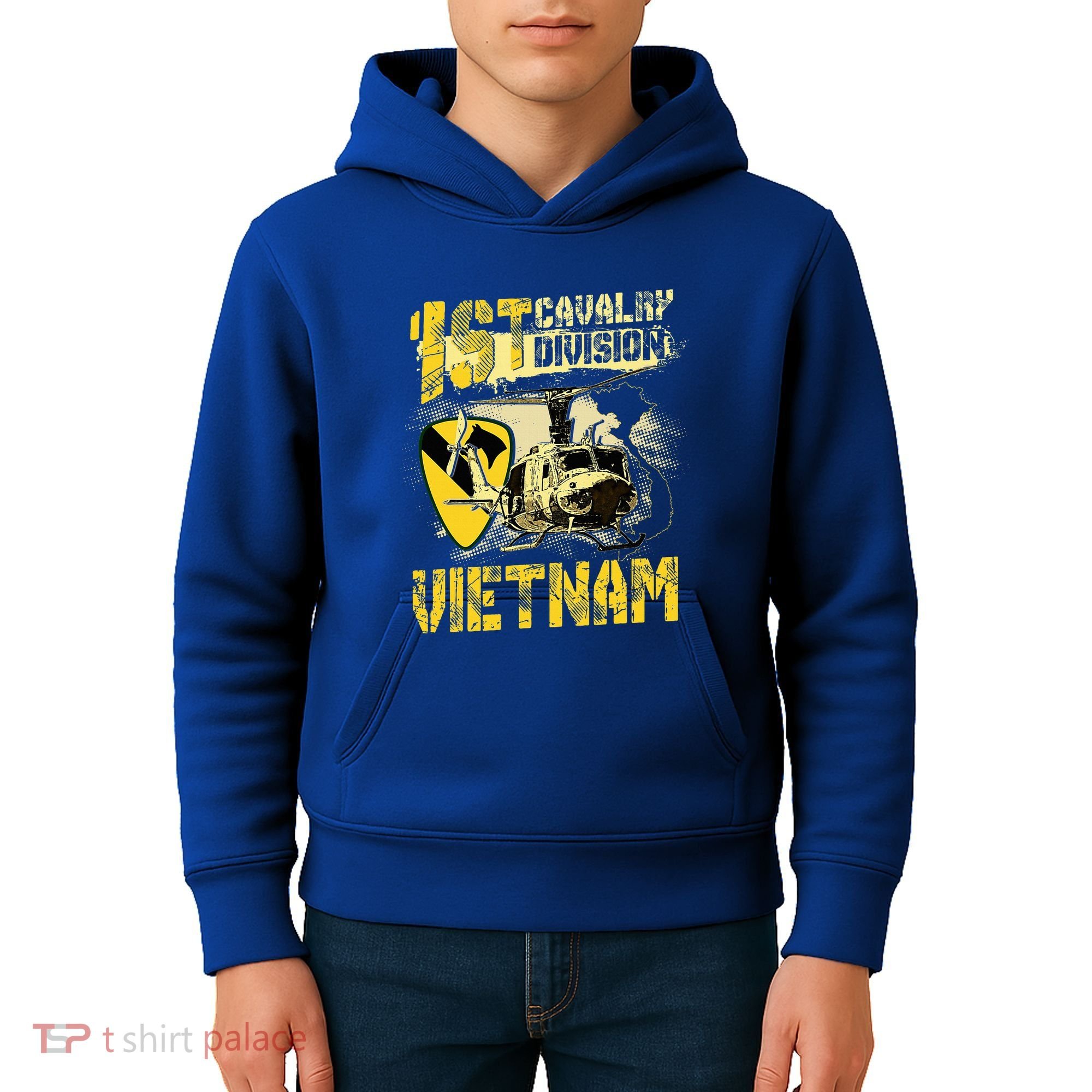 Uh1 Huey Helicopter 1st Cavalry Division Vietnam Veteran Kids Hoodie