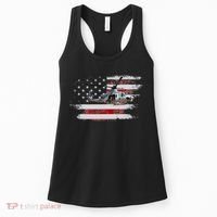 UH1 Huey Helicopter USA American Flag Helicopter Pilot Gifts Women's Tank Top thumb 0