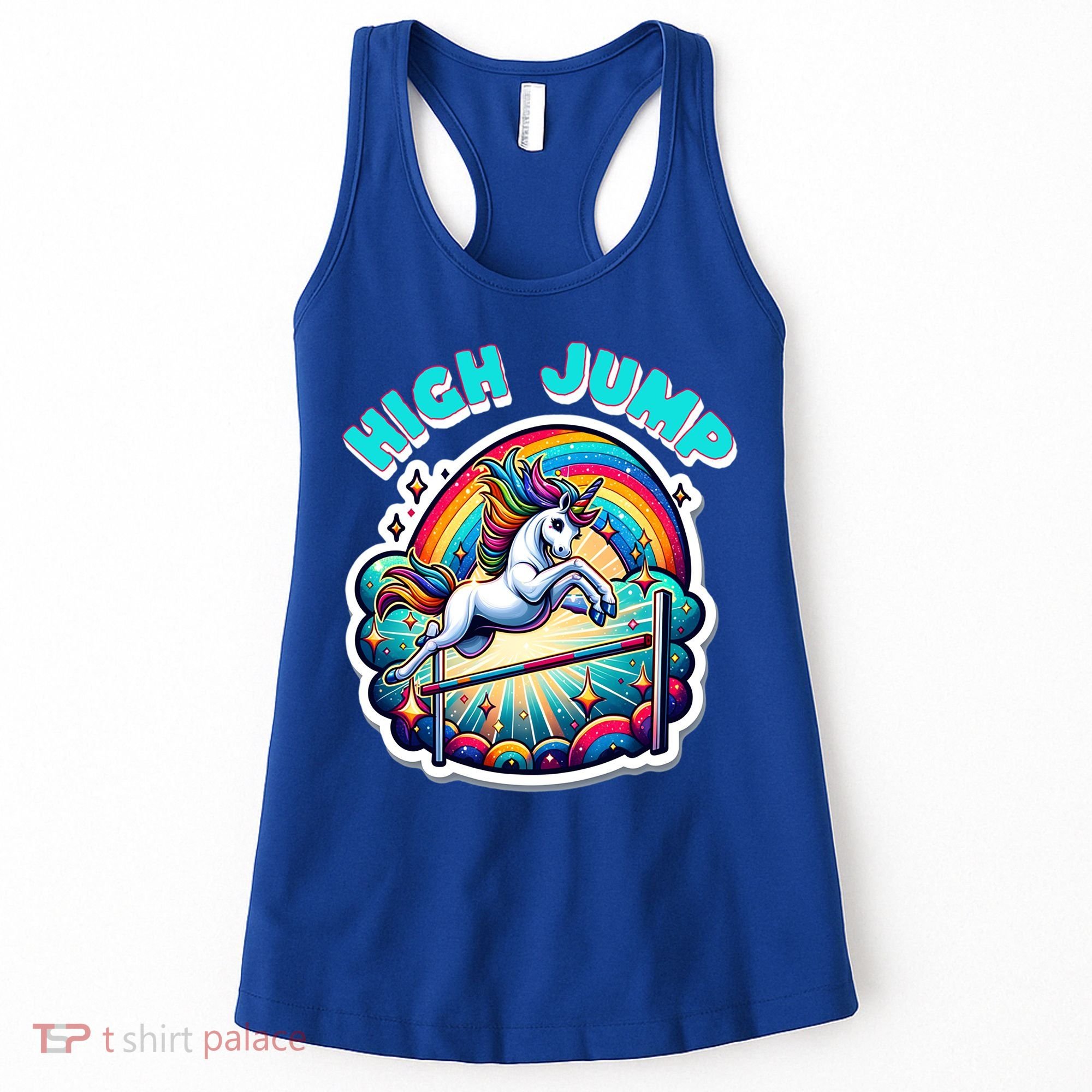 Unicorn High Jump Sports Fan Cartoon Style Women's Tank Top