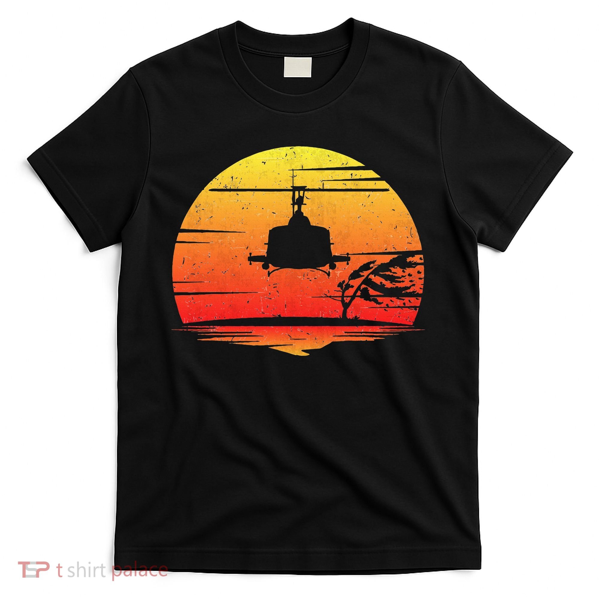 Uh1 Huey Retro Helicopter Vintage Style Vietnam Chopper T-Shirt