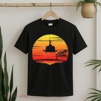 Uh1 Huey Retro Helicopter Vintage Style Vietnam Chopper T-Shirt thumb 2