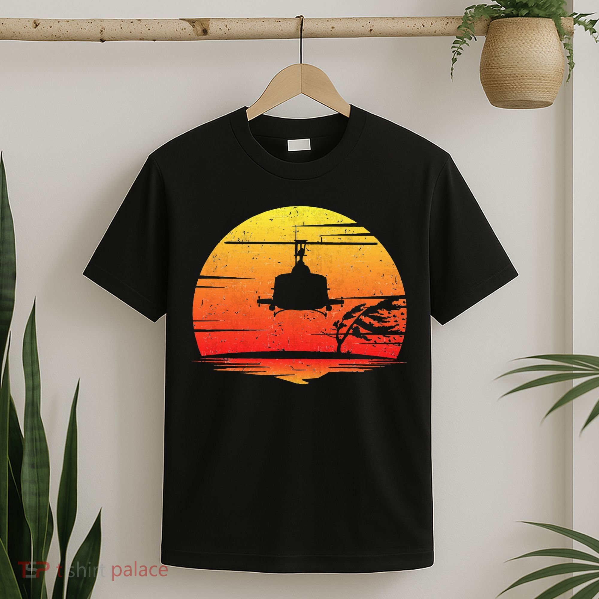 Uh1 Huey Retro Helicopter Vintage Style Vietnam Chopper T-Shirt
